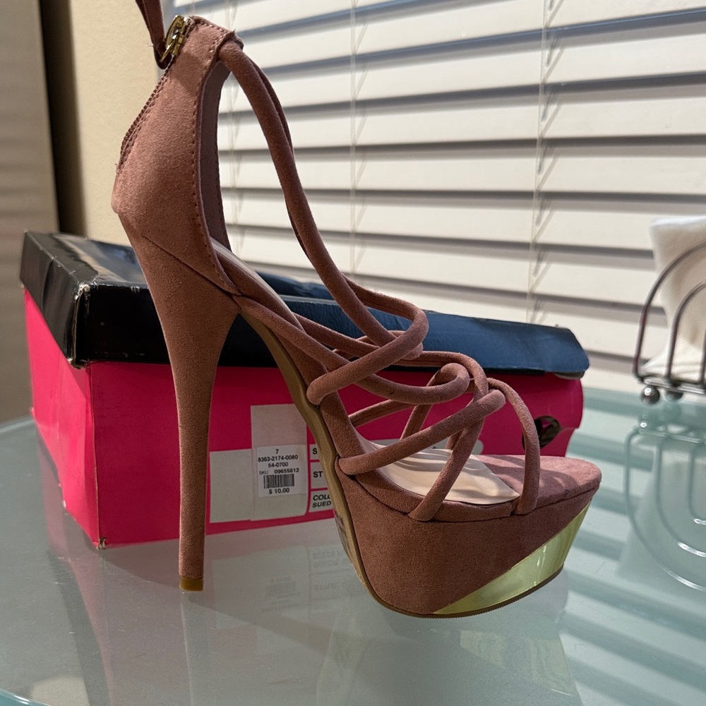 Charlotte Russe Blush Strappy Heels